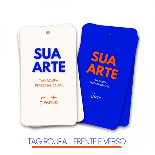 30uni I TAG ROUPA 4 CANTOS ARREDONDADOS | PERSONALIZADO I FRENTE/VERSO 