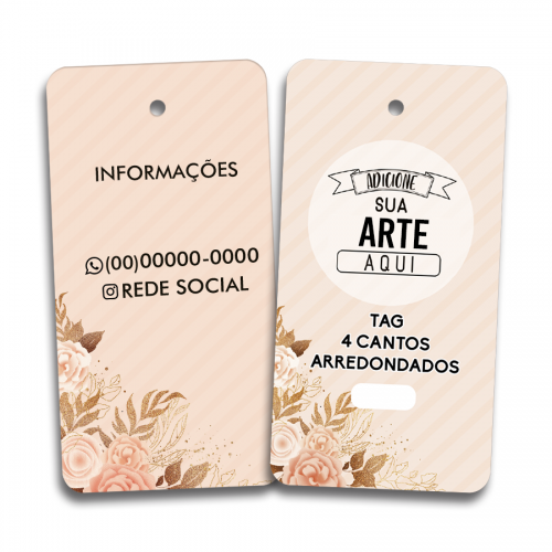 30uni I TAG ROUPA 4 CANTOS ARREDONDADOS | PERSONALIZADO I FRENTE/VERSO 